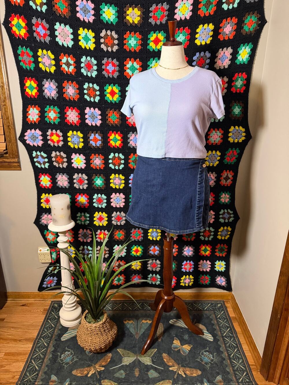 Retro Arizona Jeans Y2K Pastel Colorblock Ribbed Baby Tee XL
